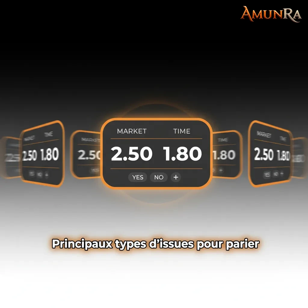 Infographie: types d’issues de paris: 1X2, Double chance, DNB, Plus/Moins, Handicap asiatique, 2 équipes marquent