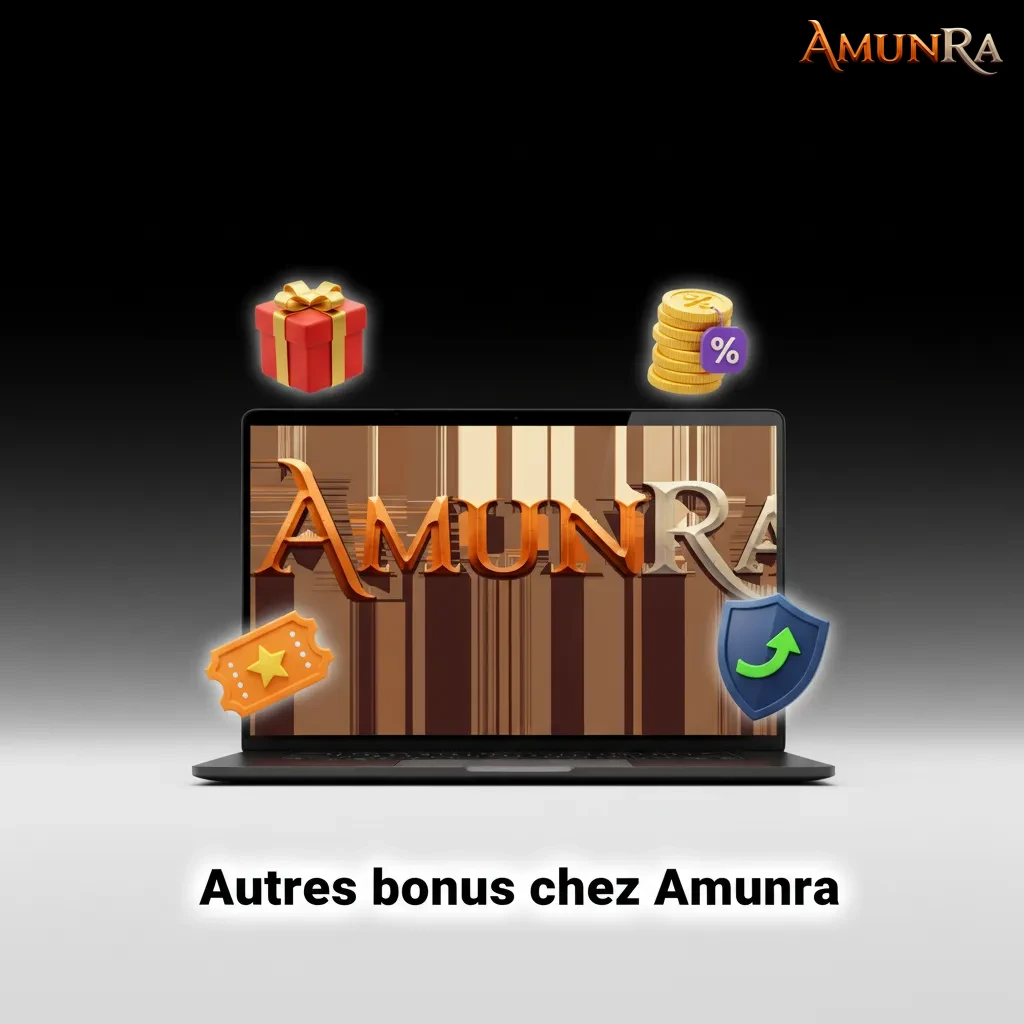 Aperçu des bonus Amunra hors France: recharge hebdo, cashback, tours gratuits, fidélité et VIP.