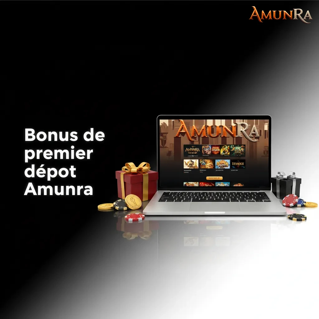 Bannière Amunra: bonus 1er dépôt 150 % jusqu’à 3 000 € + 100 tours gratuits, casino uniquement, dépôt min 20 €, 35x/14 j