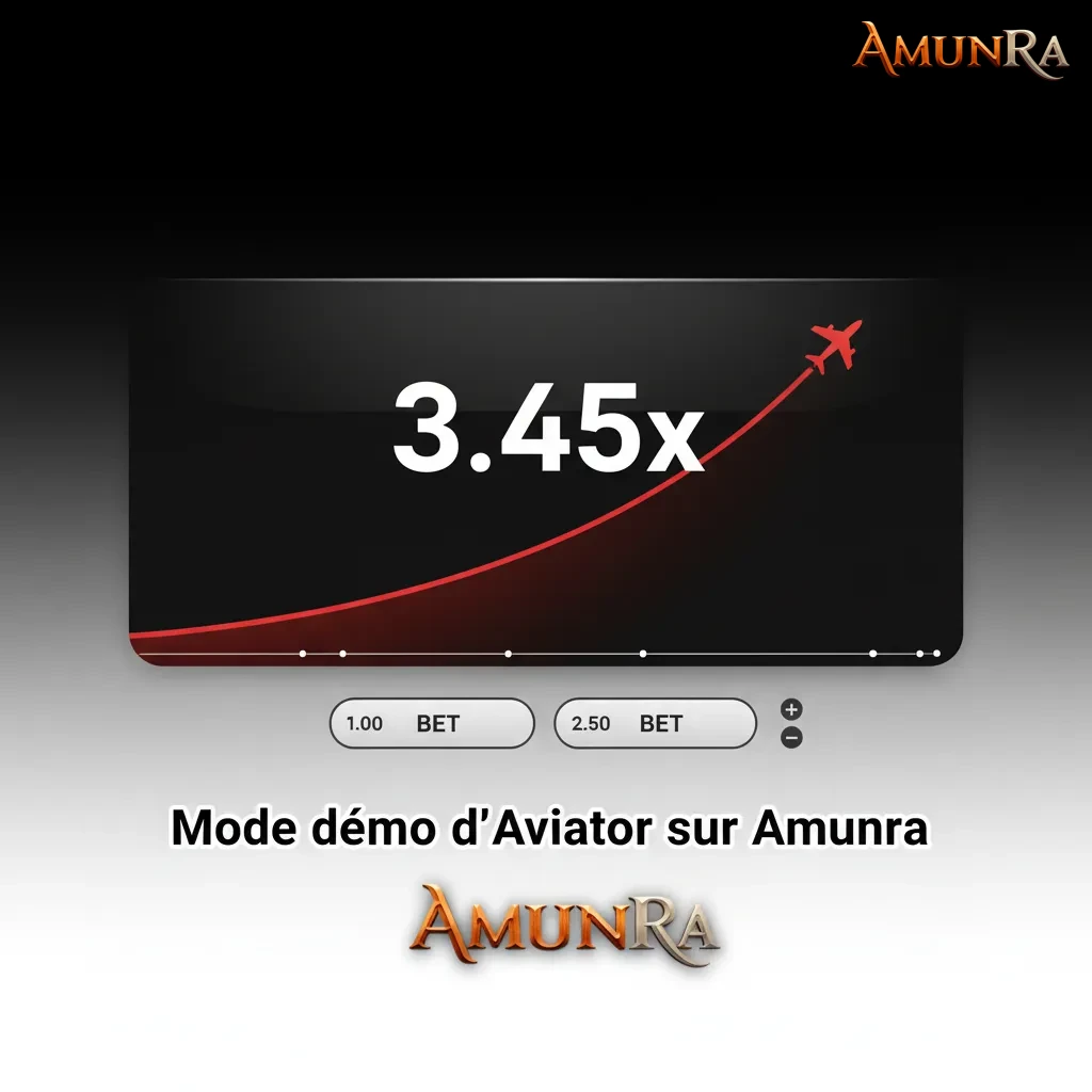 Écran du mode démo Aviator sur Amunra: multiplicateur, cash-out, double mise et Auto Cash Out